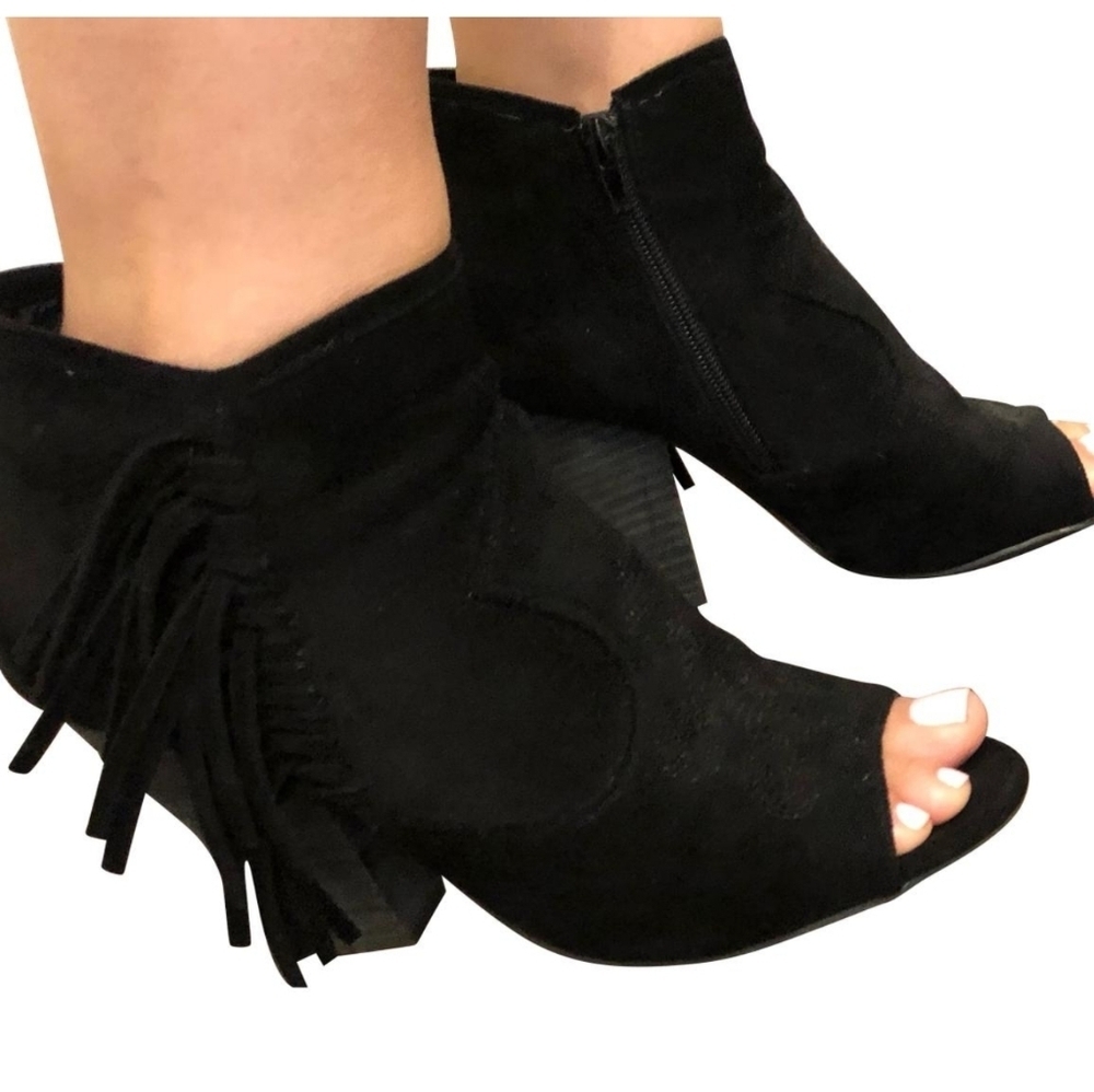 Coconuts by Matisse - Black Fringe Booties